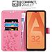 Custodia Compatibile Con Samsung Galaxy A32 5g In Rosa Fiore - Coperchio Protettivo In Design Floreale Con Chiusura Magnetica, Funzione Stand E Slot Per Carte - Foto miniatura 3