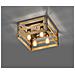 Khan Plafoniera Legno E Metallo Anticato Quadrata 4 Luci L. 40x40cm - Foto miniatura 1