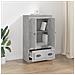 Credenza Grigio Cemento 60x35,5x103,5 Cm In Legno Multistrato - Foto miniatura 3