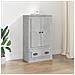 Credenza Grigio Cemento 60x35,5x103,5 Cm In Legno Multistrato - Foto miniatura 1
