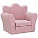 Divano Letto Per Bambini Rosa In Morbido Peluche - Foto miniatura 2