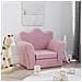 Divano Letto Per Bambini Rosa In Morbido Peluche - Foto miniatura 1