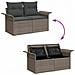 Set di Divani da Giardino  con Cuscini Grigio Rattan Poly, Divano da Giardino per 2 Persone con Ripostiglio e Cuscini Grigio Rattan Poly - Foto miniatura 4