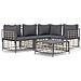 Set Divani da Giardino 5 pz con Cuscini Antracite in Polyrattan - Foto miniatura 1