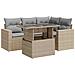 Set Divano da Giardino 5 pz con Cuscini Beige in Polyrattan - Foto miniatura 1