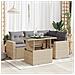 Set Divano da Giardino 5 pz con Cuscini Beige in Polyrattan - Foto miniatura 2