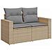 Set Divano da Giardino 5 pz con Cuscini Beige in Polyrattan - Foto miniatura 5