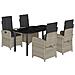 Set Pranzo da Giardino 5pz con Cuscini Grigio Chiaro Polyrattan - Foto miniatura 1