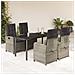 Set Pranzo da Giardino 5pz con Cuscini Grigio Chiaro Polyrattan - Foto miniatura 2