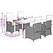 Set Pranzo da Giardino 5pz con Cuscini Grigio Chiaro Polyrattan - Foto miniatura 9