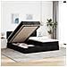 Struttura Letto Pouf con Materassi Nero 200x200 cm in Tessuto - Foto miniatura 2