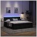 Struttura Letto Pouf con Materassi Nero 200x200 cm in Tessuto - Foto miniatura 3
