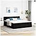 Struttura Letto Pouf con Materassi Nero 200x200 cm in Tessuto - Foto miniatura 4