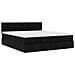 Struttura Letto Pouf con Materassi Nero 200x200 cm in Tessuto - Foto miniatura 7