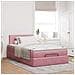 Struttura Letto Pouf con Materasso Rosa 120x200 cm Velluto - Foto miniatura 3