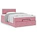 Struttura Letto Pouf con Materasso Rosa 120x200 cm Velluto - Foto miniatura 4