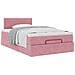 Struttura Letto Pouf con Materasso Rosa 120x200 cm Velluto - Foto miniatura 5