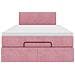 Struttura Letto Pouf con Materasso Rosa 120x200 cm Velluto - Foto miniatura 7