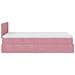 Struttura Letto Pouf con Materasso Rosa 120x200 cm Velluto - Foto miniatura 8