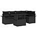Set Divano da Giardino con cuscino 6 pcs Nero Poly Rattan - Foto miniatura 1