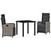 Set da Pranzo per Giardino 3 pcs Grigio polyrattan - Foto miniatura 1