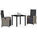 Set da Pranzo per Giardino 3 pcs Grigio polyrattan - Foto miniatura 3