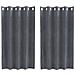 Tende con tende 2 pcs Grigio chiaro 140 x 140 cm Velluto - Foto miniatura 1