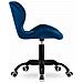 Sedia girevole in velluto NOTO blu navy, design ergonomico - Foto miniatura 4