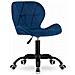 Sedia girevole in velluto NOTO blu navy, design ergonomico - Foto miniatura 1