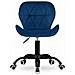 Sedia girevole in velluto NOTO blu navy, design ergonomico - Foto miniatura 2
