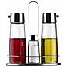 Set Oliera 4 Posti TASTE - In Acciaio Inox con Contenitori in Vetro Antigoccia - Design Elegante e Minimal per Olio, Aceto, Sale e Pepe - Foto miniatura 1
