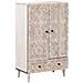Mobile Alto Bianco 60 x 33,5 x 100 cm Legno di mango massello - Foto miniatura 1