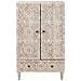 Mobile Alto Bianco 60 x 33,5 x 100 cm Legno di mango massello - Foto miniatura 3