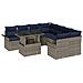 Set Divano da Giardino 9 pcs Grigio Rattan in Polipropilene - Foto miniatura 1