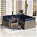 Set Divano da Giardino 9 pcs Grigio Rattan in Polipropilene - Foto miniatura 2