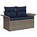 Set Divano da Giardino 9 pcs Grigio Rattan in Polipropilene - Foto miniatura 4