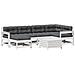 Set Salotto Giardino 7pz con Cuscini Bianco Legno Massello Pino - Foto miniatura 1