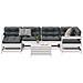 Set Salotto Giardino 7pz con Cuscini Bianco Legno Massello Pino - Foto miniatura 2