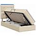 Letto con contenitore LED e materasso Crema 90 x 190 cm Tessuto - Foto miniatura 1