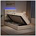 Letto con contenitore LED e materasso Crema 90 x 190 cm Tessuto - Foto miniatura 2