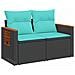 Set di divani 6 pz Nero e Blu Rattan sintetico e Acciaio - Foto miniatura 9