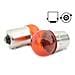 Blister 2 Lampade Sferica RY10W BAU15S 12V 10W Arancione Amber per Luci Frecce moto Piedi Storti - Foto miniatura 1