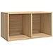 Contenitore per Vinili Rovere 71x34x36 cm in Legno Multistrato - Foto miniatura 1