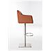 Sgabello Alto Regolabile Damaso in Similpelle I Sgabello Bancone con Braccioli E Schienale Imbottiti E Poggiapiedi, H 58-83 CM Marrone Chiaro Acciaio Inox - Foto miniatura 3