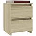 Comodini 2 pz Rovere Sonoma 30x30x40 cm in Legno Multistrato - Foto miniatura 3