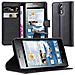 Custodia Compatibile Con Huawei Ascend G526 In Nero Carbone - Coperchio Protettiva Con Chiusura Magnetica, Funzione Stand E Tasca Per Le Carte - Foto miniatura 1