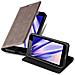 Custodia Compatibile Con Nokia Lumia 640 In Bruno Caffè - Coperchio Protettiva Con Chiusura Magnetica, Funzione Stand E Tasca Per Le Carte - Foto miniatura 1