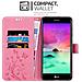 Custodia Compatibile Con Lg K10 2018 In Rosa Fiore - Coperchio Protettivo In Design Floreale Con Chiusura Magnetica, Funzione Stand E Slot Per Carte - Foto miniatura 2