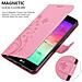 Custodia Compatibile Con Lg K10 2018 In Rosa Fiore - Coperchio Protettivo In Design Floreale Con Chiusura Magnetica, Funzione Stand E Slot Per Carte - Foto miniatura 4