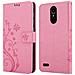 Custodia Compatibile Con Lg K10 2018 In Rosa Fiore - Coperchio Protettivo In Design Floreale Con Chiusura Magnetica, Funzione Stand E Slot Per Carte - Foto miniatura 7